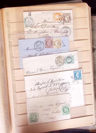 1849-1880 3 gros classeurs de lettres rangées par