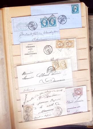 1849-1880 3 gros classeurs de lettres rangées par