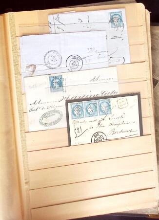 1849-1880 3 gros classeurs de lettres rangées par