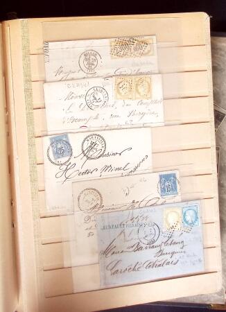 1849-1880 3 gros classeurs de lettres rangées par