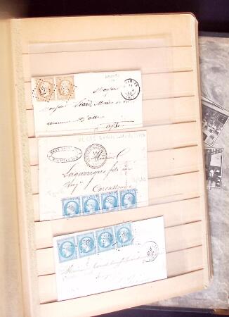 1849-1880 3 gros classeurs de lettres rangées par