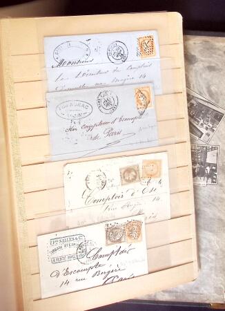 1849-1880 3 gros classeurs de lettres rangées par