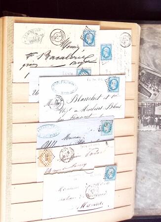 1849-1880 3 gros classeurs de lettres rangées par