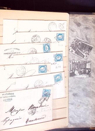 1849-1880 3 gros classeurs de lettres rangées par