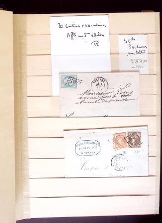 1849-1880 3 gros classeurs de lettres rangées par