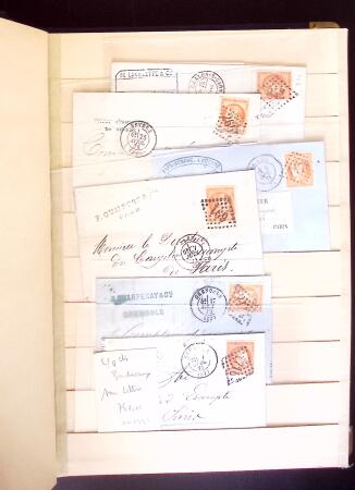 1849-1880 3 gros classeurs de lettres rangées par