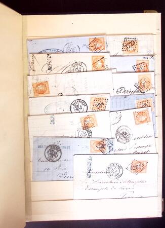 1849-1880 3 gros classeurs de lettres rangées par