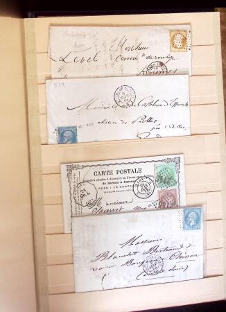 1849-1880 3 gros classeurs de lettres rangées par