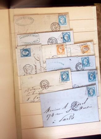 1849-1880 3 gros classeurs de lettres rangées par
