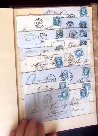 1849-1880 3 gros classeurs de lettres rangées par