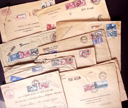 1934-70, Lot of 60 letters from colonial times, mostly