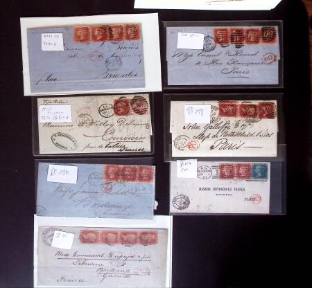 1855-90, Lot of 45 covers and cards mostly franked