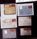 1855-90, Lot of 45 covers and cards mostly franked
