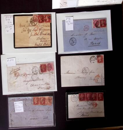 1855-90, Lot of 45 covers and cards mostly franked