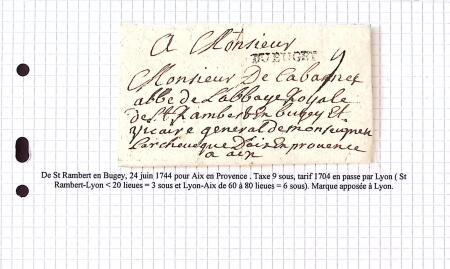 1729-1750 5 lettres avec les premières marques d'origine