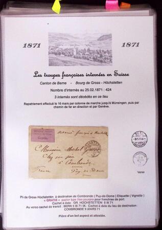 1870-71 Les Troupes Françaises Internées en SuisseExceptionnelle