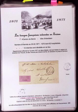 1870-71 Les Troupes Françaises Internées en SuisseExceptionnelle