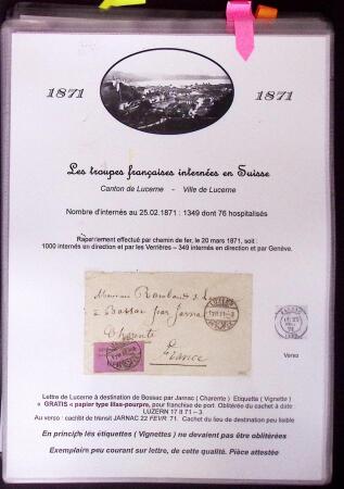 1870-71 Les Troupes Françaises Internées en SuisseExceptionnelle