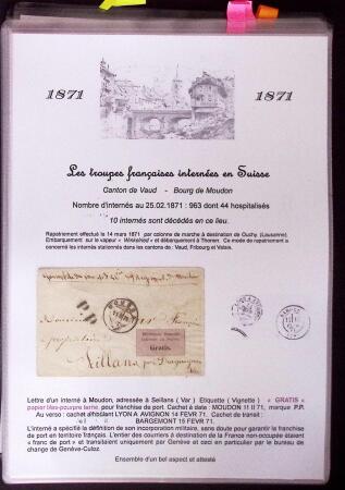 1870-71 Les Troupes Françaises Internées en SuisseExceptionnelle