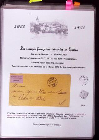 1870-71 Les Troupes Françaises Internées en SuisseExceptionnelle