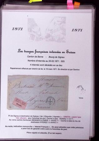 1870-71 Les Troupes Françaises Internées en SuisseExceptionnelle