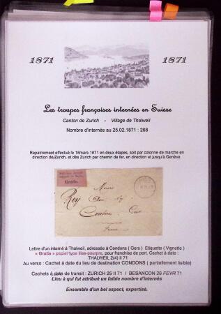1870-71 Les Troupes Françaises Internées en SuisseExceptionnelle