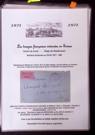 1870-71 Les Troupes Françaises Internées en SuisseExceptionnelle