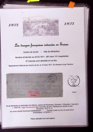 1870-71 Les Troupes Françaises Internées en SuisseExceptionnelle