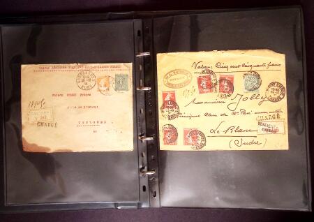 1910-1943 44 lettres chargées de cette période avec