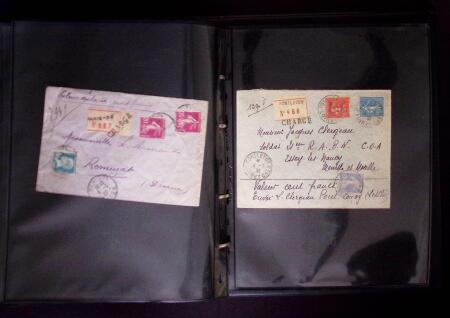 1910-1943 44 lettres chargées de cette période avec