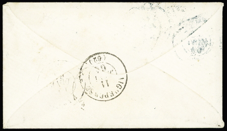 N°21 OBL CAD bleu "Bercy (60)" (1864) répété