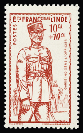 N° 123 Valeur non émise 10ca +10ca rouge, **, TTB,