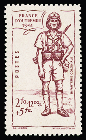 N° 124 Infanterie coloniale, variété sans légende,