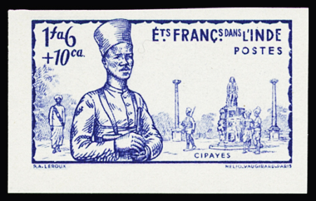 N° 125 Cipayes, valeur non émise 1fa6 +10ca, non