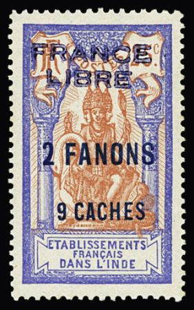 N° 131 2fa 9ca s.25c outremer et rouge-orange, **,