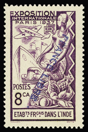N° 151 8ca violet, variété surcharge France Libre