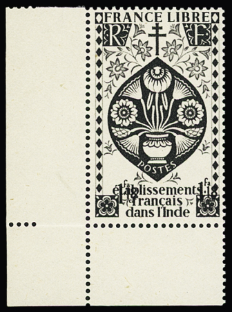 N° 225 1fa 18ca noir, variété fort décalage ed