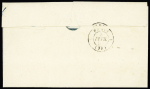 N°4, 25c   bleu, OBL grille + AD T15 Bordeaux (1851)