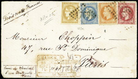 N°29 +   31 + 32 + 43, 10c Bordeaux, OBL GC 1769