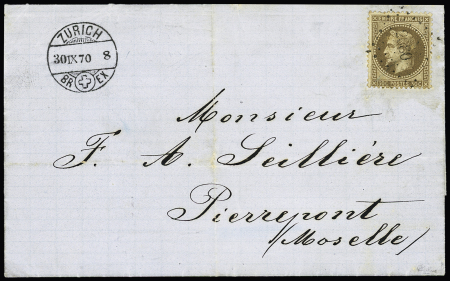 N°30 30c brun OBL PC du GC 2080 (Longuyon Meurthe)