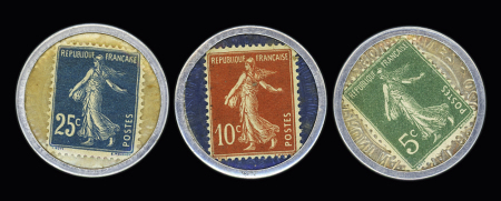 Timbres-monnaies en aluminium du Crédit Lyonnais,