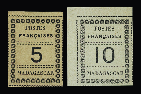 N° 8 et 9 5c et 10c, neuf sans gomme comme émis,