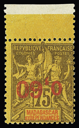 N° 122a 0,60 sur 75c, variété surcharge renversée,