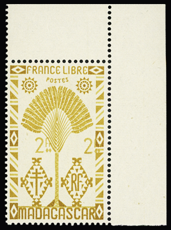 N° 273 2f bistre-jaune, variété valeur faciale décalée,