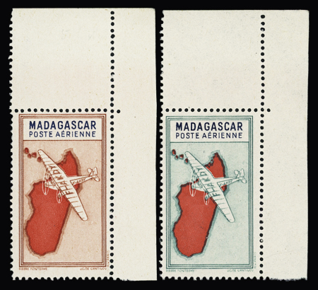 Poste aérienne n° 33 et 36, variété sans la valeur,