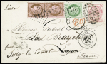 GB n° 51   OBL duplex "London EC 65" (1875) en mixte