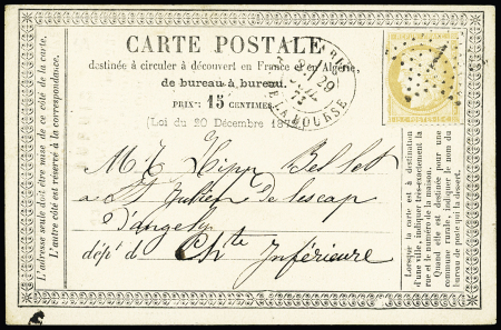 N° 59   entaillé CA OBL étoile 1 sur CP précurseur