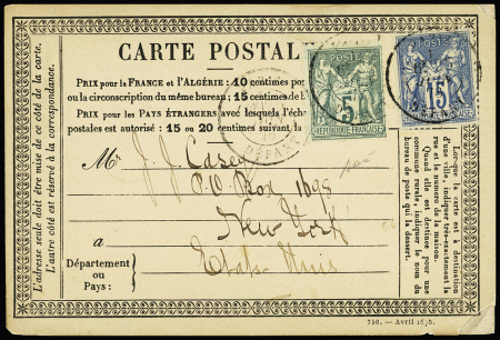 N° 75 +   90 OBL Paris départ (1878) sur CP précurseur