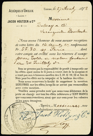 N° 89 OBL Firminy Loire (1878) sur CP précurseur