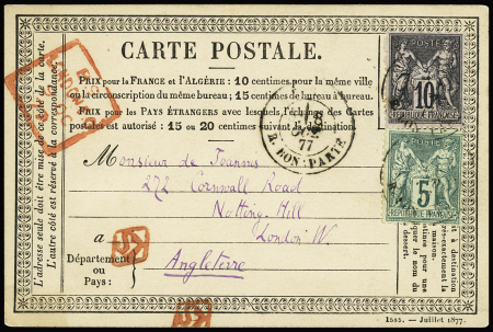 N° 75 +   89 OBL CAD "Paris R. Bonaparte" (1877)